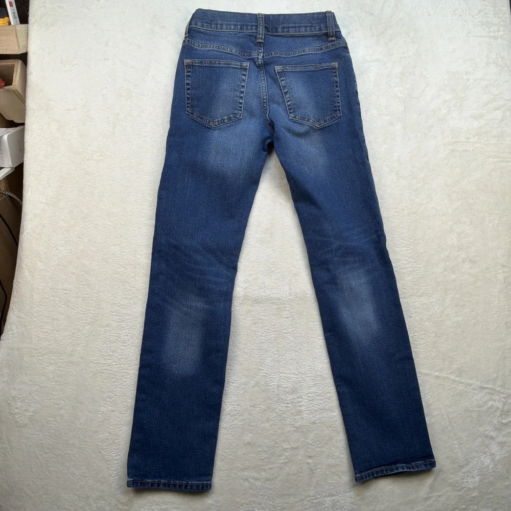 Gap Kids Straight Slim Jeans Medium Wash Girls Size 14 Stretch Denim